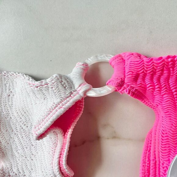 NWT Free People Cleonie Swell Maillot Monokini Swimsuit in Sherbet Musk One Size - Picture 8 of 9